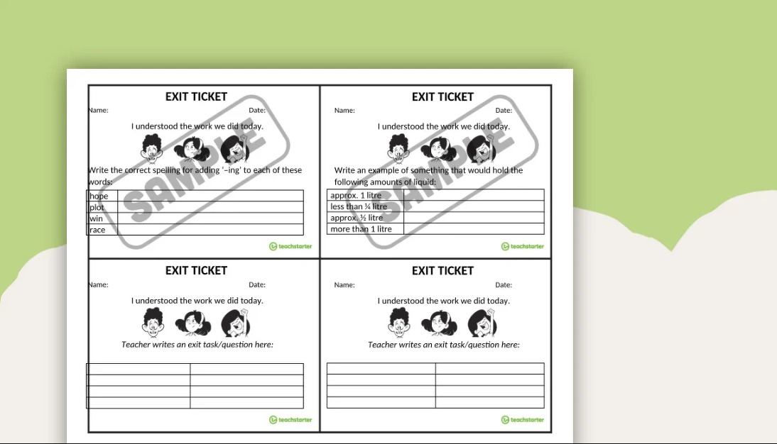 Teacher reviewing yesterday’s exit tickets as today’s warm-up prompt